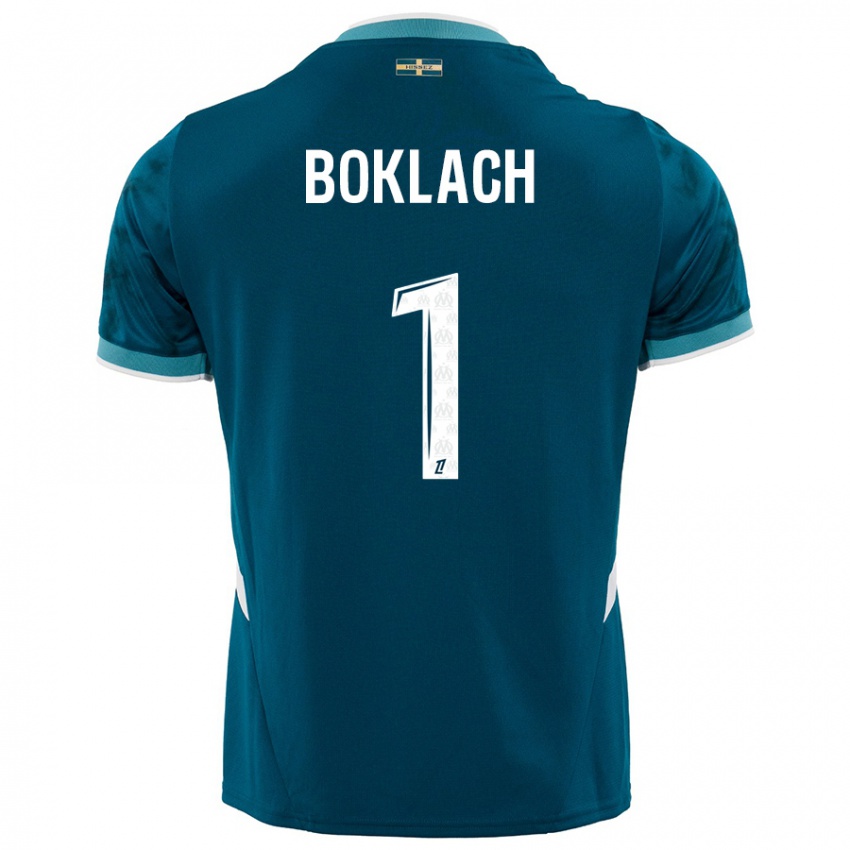 Niño Camiseta Kateryna Boklach #1 Azul Turquesa 2ª Equipación 2024/25 La Camisa Argentina