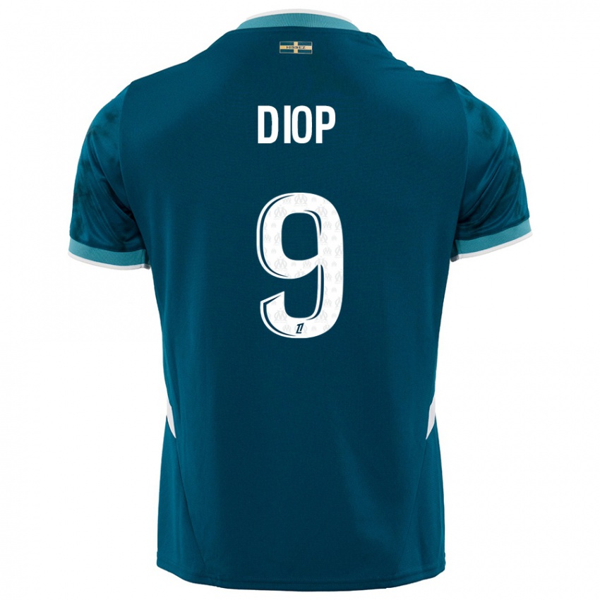 Niño Camiseta Mama Diop #9 Azul Turquesa 2ª Equipación 2024/25 La Camisa Argentina