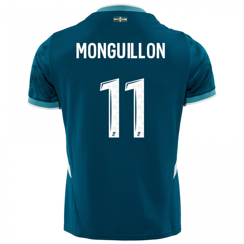 Niño Camiseta Coralie Monguillon #11 Azul Turquesa 2ª Equipación 2024/25 La Camisa Argentina