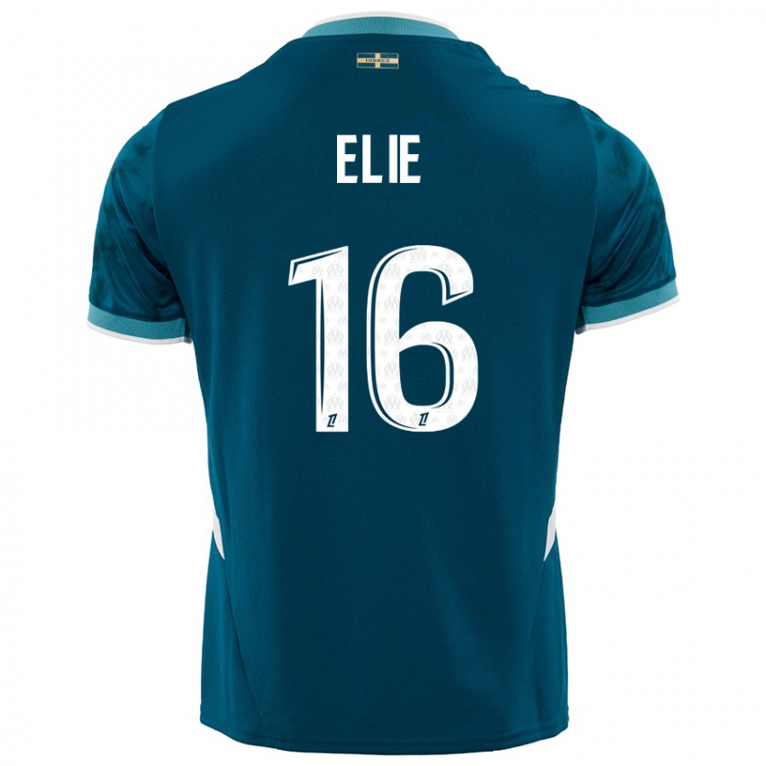 Niño Camiseta Anaïs Elie #16 Azul Turquesa 2ª Equipación 2024/25 La Camisa Argentina