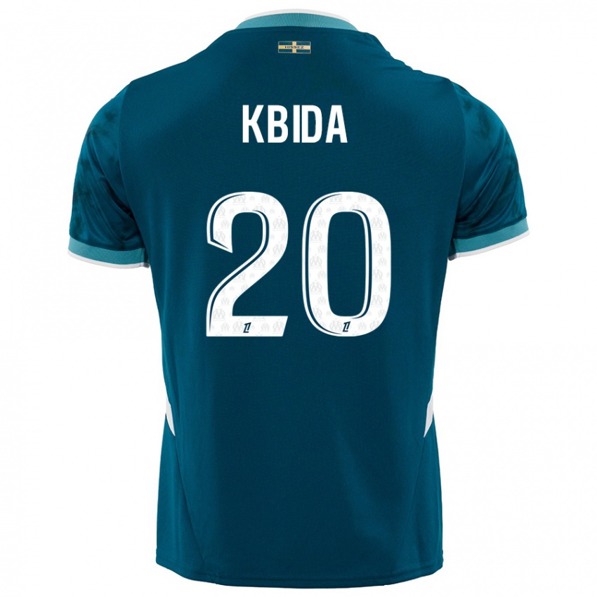 Niño Camiseta Inès Kbida #20 Azul Turquesa 2ª Equipación 2024/25 La Camisa Argentina