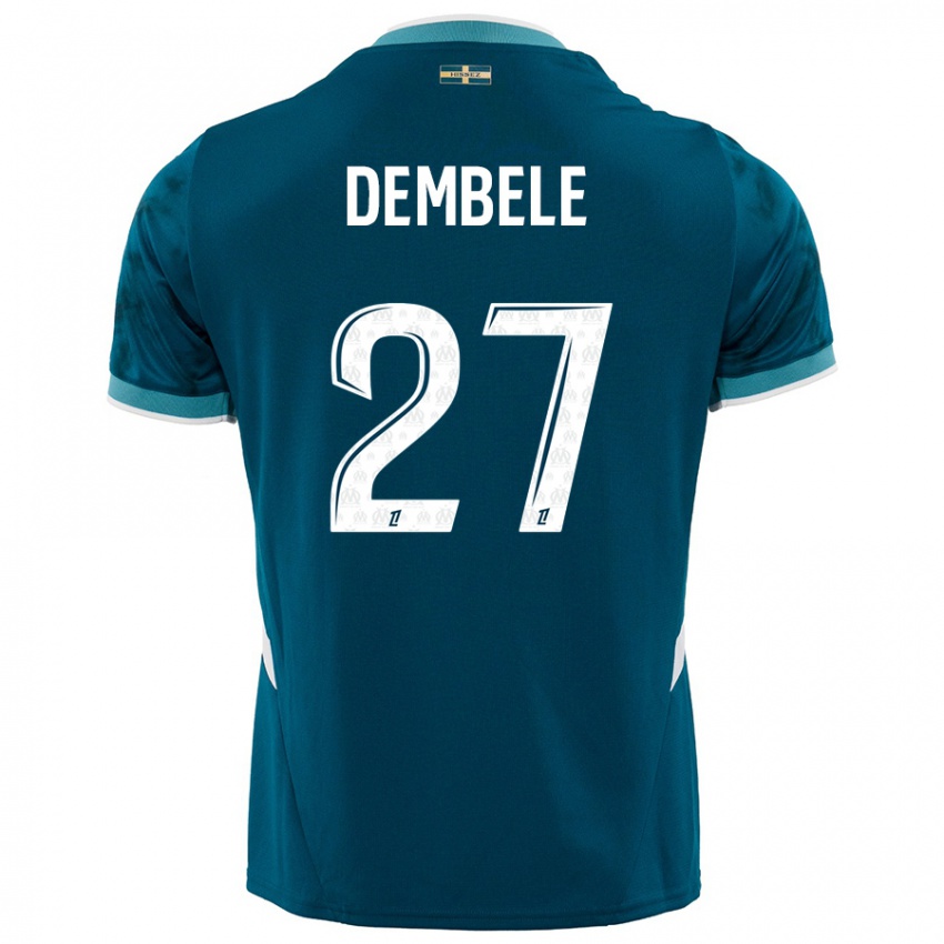 Niño Camiseta Coumba Dembélé #27 Azul Turquesa 2ª Equipación 2024/25 La Camisa Argentina