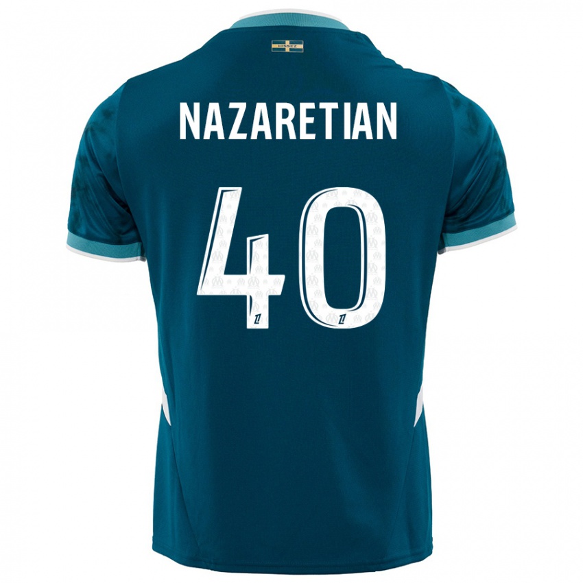 Niño Camiseta Manuel Nazaretian #40 Azul Turquesa 2ª Equipación 2024/25 La Camisa Argentina