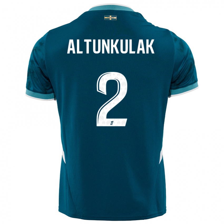 Niño Camiseta Selen Altunkulak #2 Azul Turquesa 2ª Equipación 2024/25 La Camisa Argentina