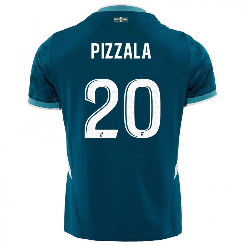 Niño Camiseta Caroline Pizzala #20 Azul Turquesa 2ª Equipación 2024/25 La Camisa Argentina