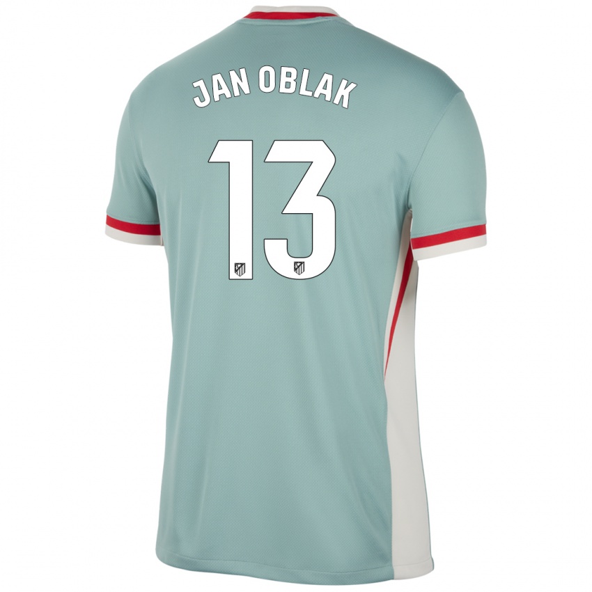 Niño Camiseta Jan Oblak #13 Beige Claro Azul 2ª Equipación 2024/25 La Camisa Argentina