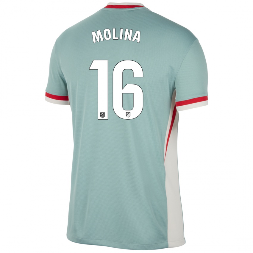 Niño Camiseta Nahuel Molina #16 Beige Claro Azul 2ª Equipación 2024/25 La Camisa Argentina