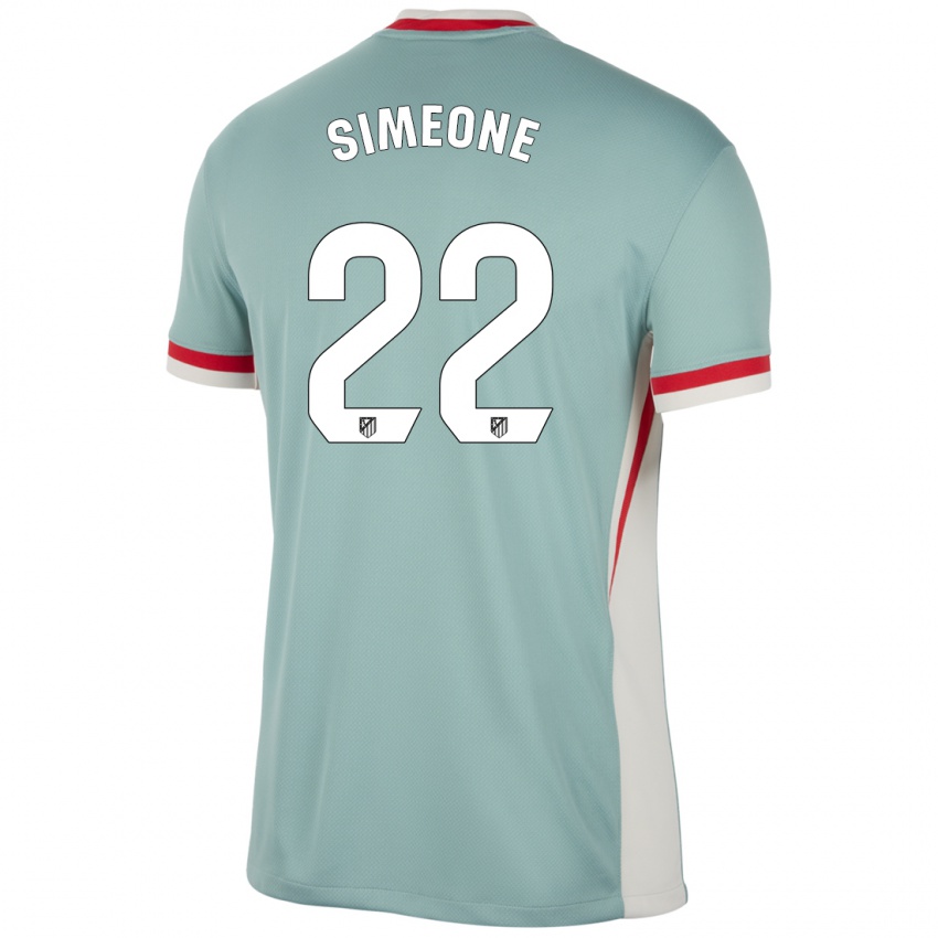 Niño Camiseta Giuliano Simeone #22 Beige Claro Azul 2ª Equipación 2024/25 La Camisa Argentina