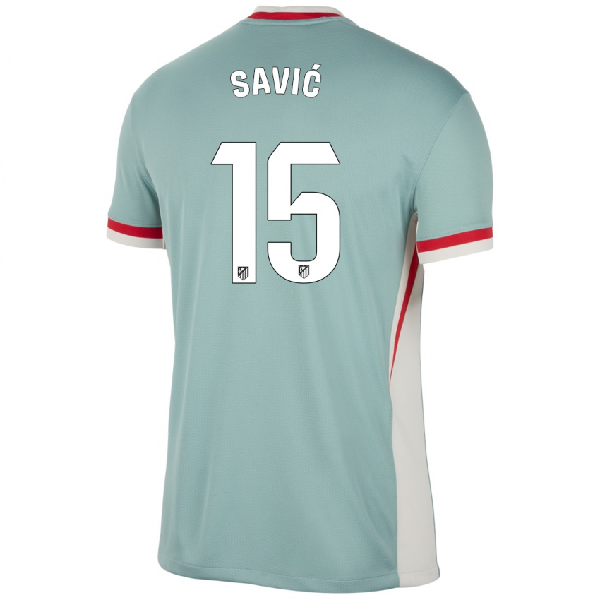 Niño Camiseta Stefan Savic #15 Beige Claro Azul 2ª Equipación 2024/25 La Camisa Argentina