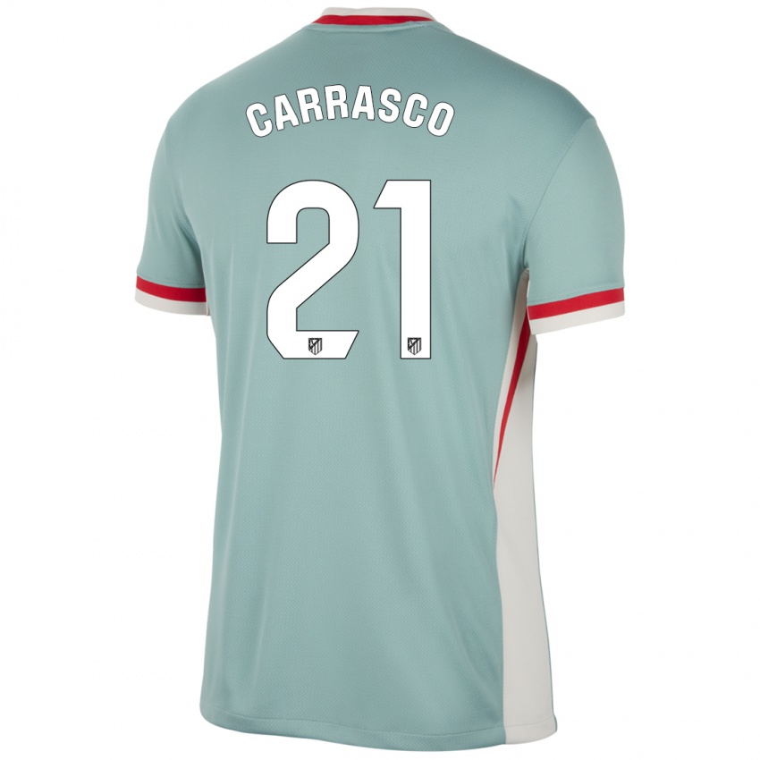 Niño Camiseta Yannick Carrasco #21 Beige Claro Azul 2ª Equipación 2024/25 La Camisa Argentina