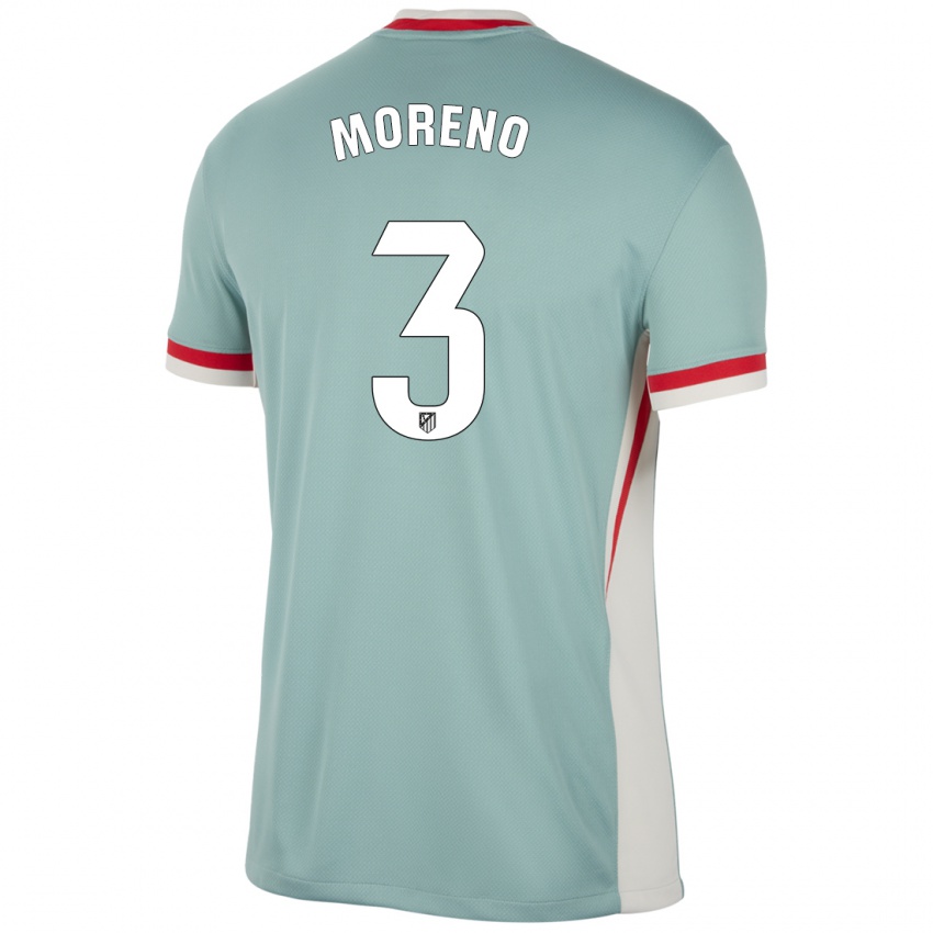 Niño Camiseta Marco Moreno #3 Beige Claro Azul 2ª Equipación 2024/25 La Camisa Argentina