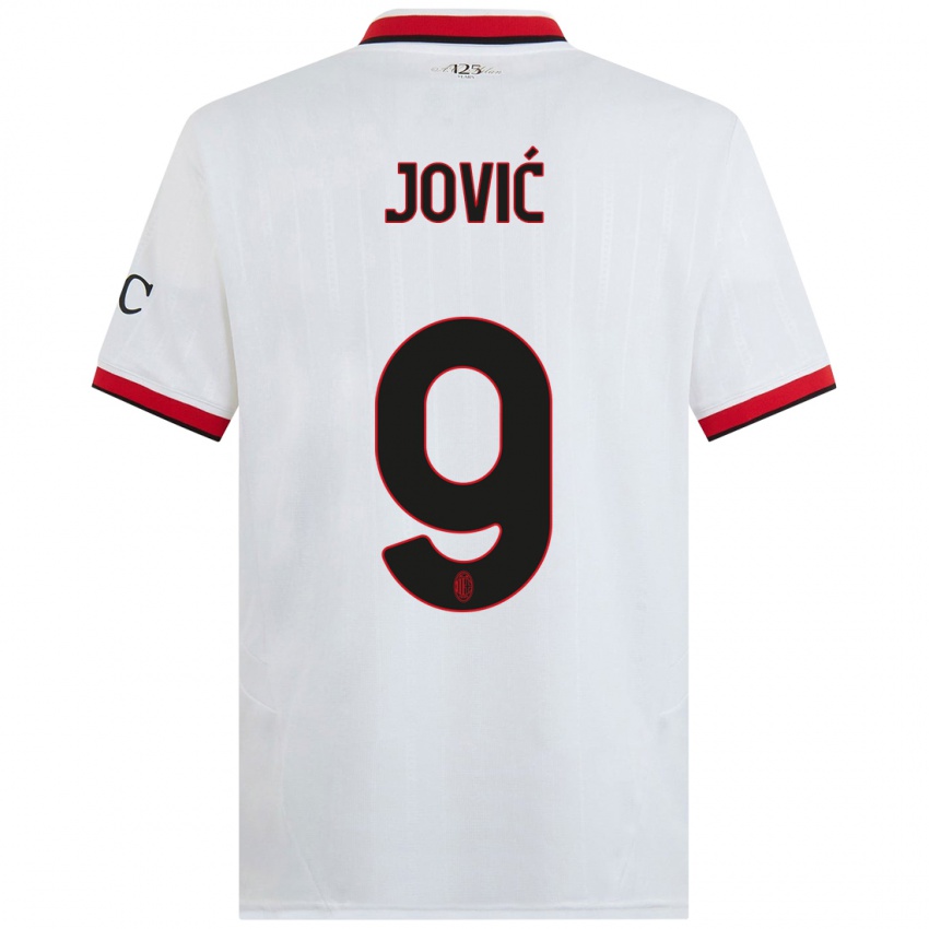 Niño Camiseta Luka Jovic #9 Blanco Negro Rojo 2ª Equipación 2024/25 La Camisa Argentina