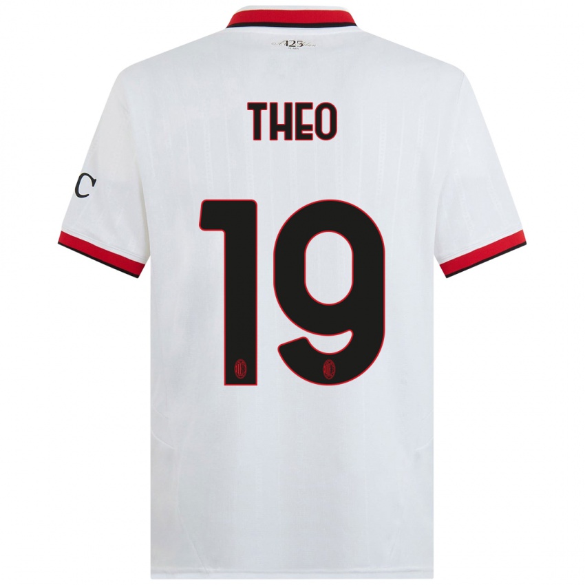 Niño Camiseta Theo Hernandez #19 Blanco Negro Rojo 2ª Equipación 2024/25 La Camisa Argentina