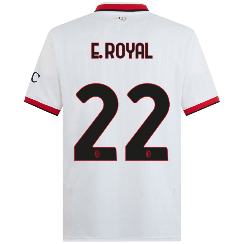 Niño Camiseta Emerson Royal #22 Blanco Negro Rojo 2ª Equipación 2024/25 La Camisa Argentina