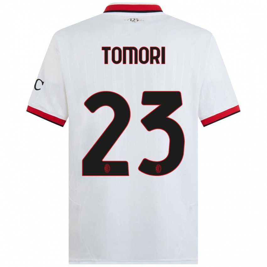 Niño Camiseta Fikayo Tomori #23 Blanco Negro Rojo 2ª Equipación 2024/25 La Camisa Argentina