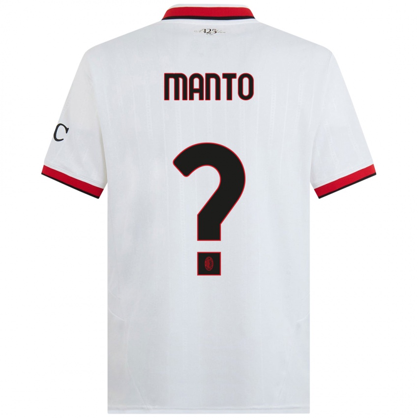 Niño Camiseta Gaetano Manto #0 Blanco Negro Rojo 2ª Equipación 2024/25 La Camisa Argentina