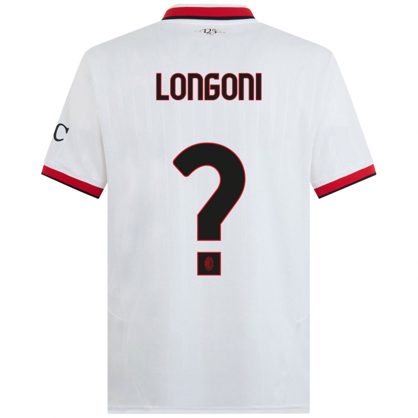 Niño Camiseta Alessandro Longoni #0 Blanco Negro Rojo 2ª Equipación 2024/25 La Camisa Argentina