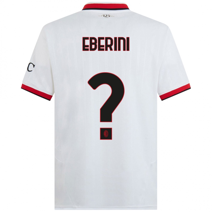 Niño Camiseta Daniele Eberini #0 Blanco Negro Rojo 2ª Equipación 2024/25 La Camisa Argentina