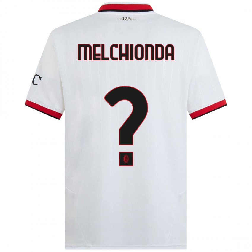 Niño Camiseta Marco Melchionda #0 Blanco Negro Rojo 2ª Equipación 2024/25 La Camisa Argentina