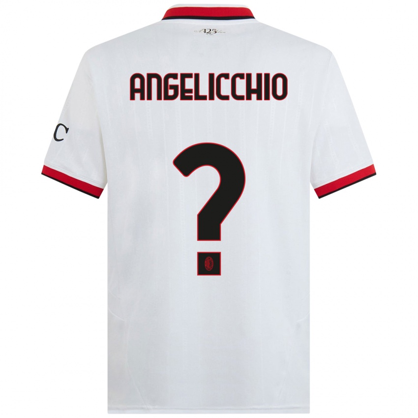 Niño Camiseta Mattia Angelicchio #0 Blanco Negro Rojo 2ª Equipación 2024/25 La Camisa Argentina