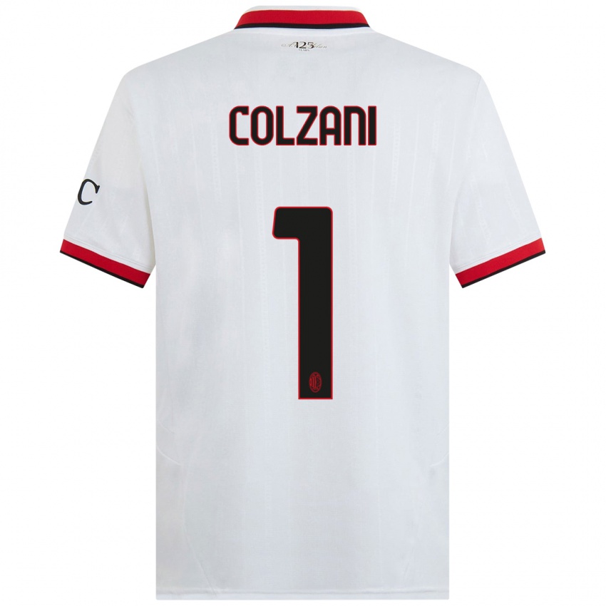 Niño Camiseta Edoardo Colzani #1 Blanco Negro Rojo 2ª Equipación 2024/25 La Camisa Argentina