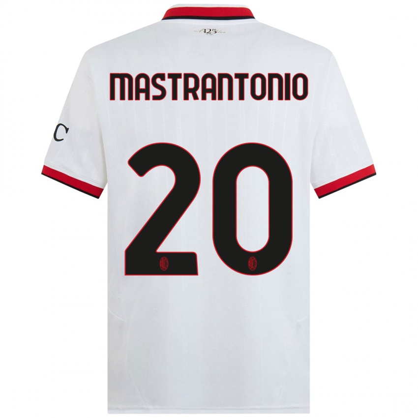 Niño Camiseta Davide Mastrantonio #20 Blanco Negro Rojo 2ª Equipación 2024/25 La Camisa Argentina