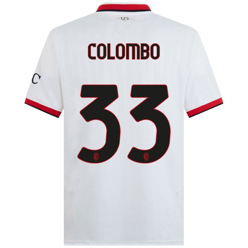 Niño Camiseta Federico Colombo #33 Blanco Negro Rojo 2ª Equipación 2024/25 La Camisa Argentina