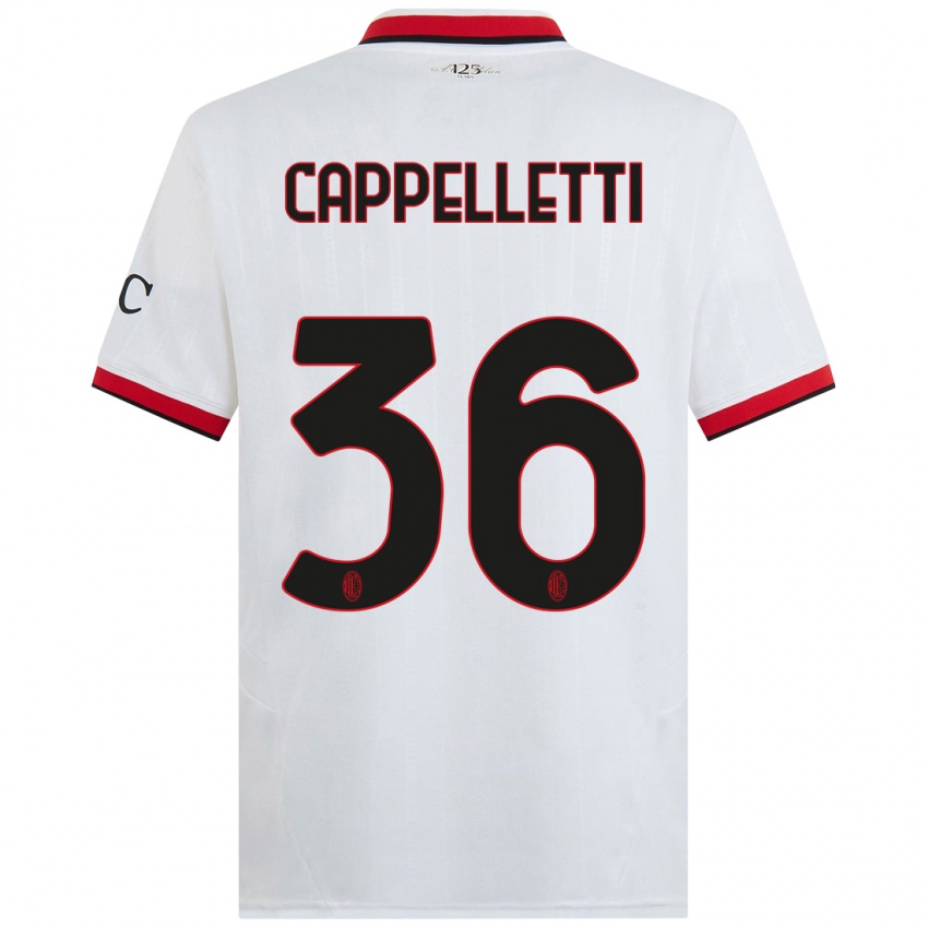 Niño Camiseta Mattia Cappelletti #36 Blanco Negro Rojo 2ª Equipación 2024/25 La Camisa Argentina