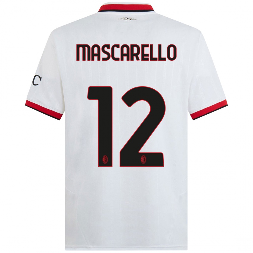 Niño Camiseta Marta Mascarello #12 Blanco Negro Rojo 2ª Equipación 2024/25 La Camisa Argentina