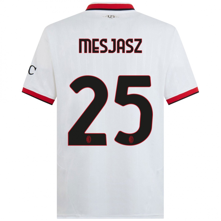 Niño Camiseta Malgorzata Mesjasz #25 Blanco Negro Rojo 2ª Equipación 2024/25 La Camisa Argentina