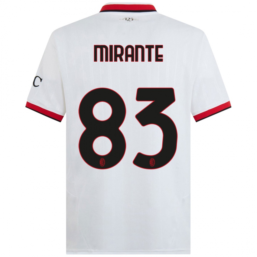 Niño Camiseta Antonio Mirante #83 Blanco Negro Rojo 2ª Equipación 2024/25 La Camisa Argentina