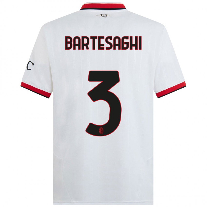 Niño Camiseta Davide Bartesaghi #3 Blanco Negro Rojo 2ª Equipación 2024/25 La Camisa Argentina