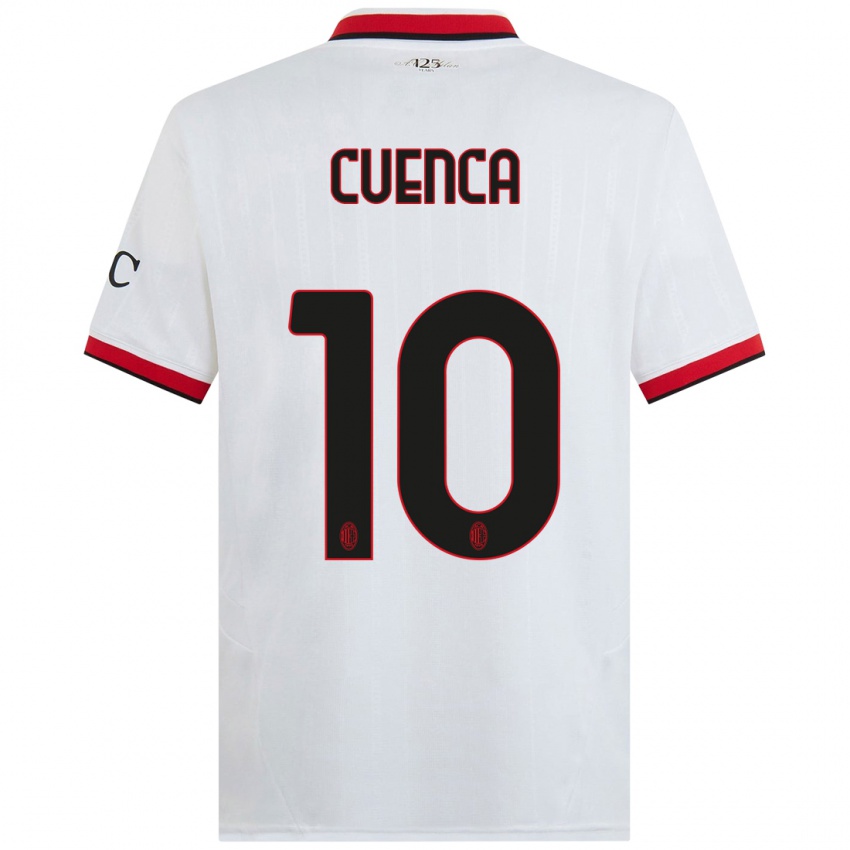 Niño Camiseta Hugo Cuenca #10 Blanco Negro Rojo 2ª Equipación 2024/25 La Camisa Argentina