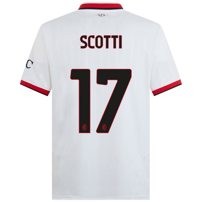 Niño Camiseta Filippo Scotti #17 Blanco Negro Rojo 2ª Equipación 2024/25 La Camisa Argentina