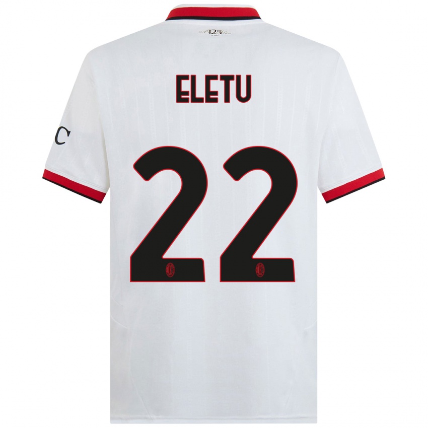 Niño Camiseta Victor Eletu #22 Blanco Negro Rojo 2ª Equipación 2024/25 La Camisa Argentina