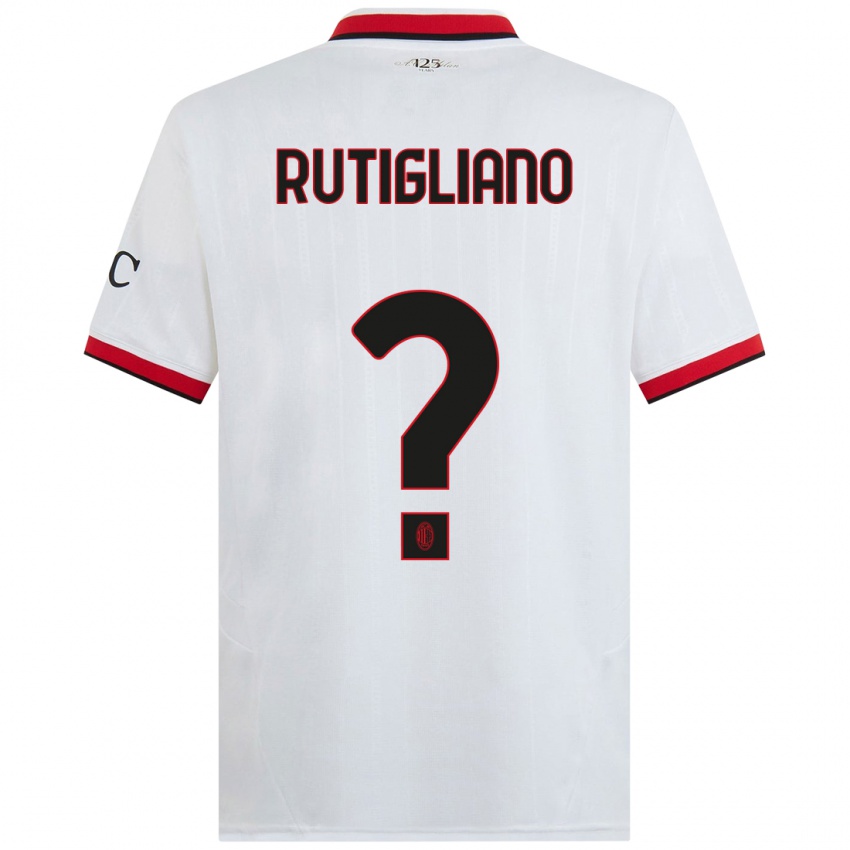 Niño Camiseta Samuele Rutigliano #0 Blanco Negro Rojo 2ª Equipación 2024/25 La Camisa Argentina