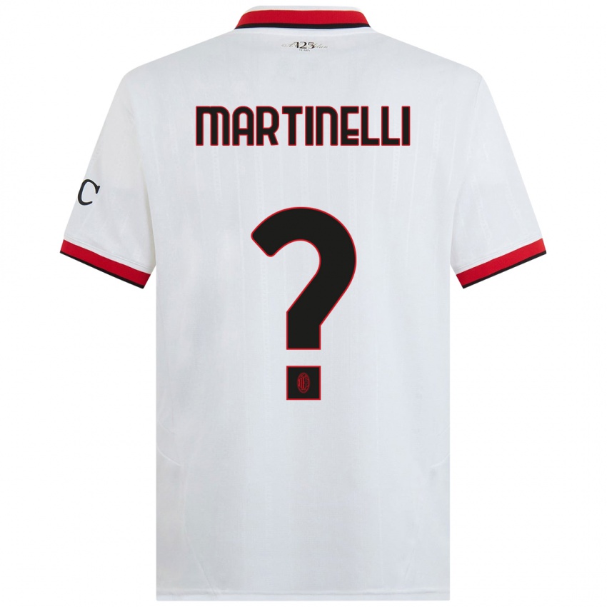 Niño Camiseta Riccardo Martinelli #0 Blanco Negro Rojo 2ª Equipación 2024/25 La Camisa Argentina