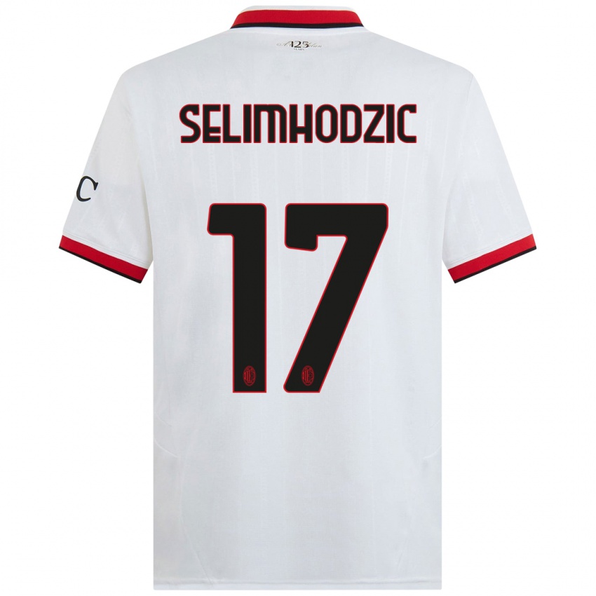 Niño Camiseta Noa Selimhodzic #17 Blanco Negro Rojo 2ª Equipación 2024/25 La Camisa Argentina