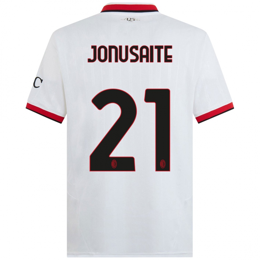 Niño Camiseta Rimante Jonusaite #21 Blanco Negro Rojo 2ª Equipación 2024/25 La Camisa Argentina