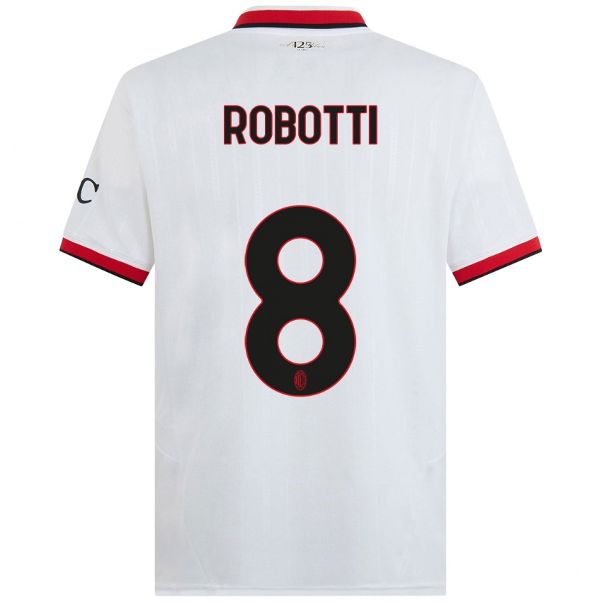 Niño Camiseta Giovanni Robotti #8 Blanco Negro Rojo 2ª Equipación 2024/25 La Camisa Argentina