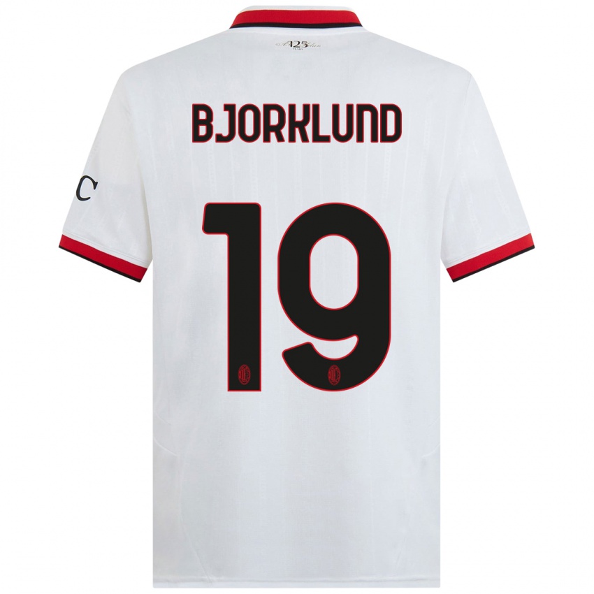 Niño Camiseta Lukas Bjorklund #19 Blanco Negro Rojo 2ª Equipación 2024/25 La Camisa Argentina