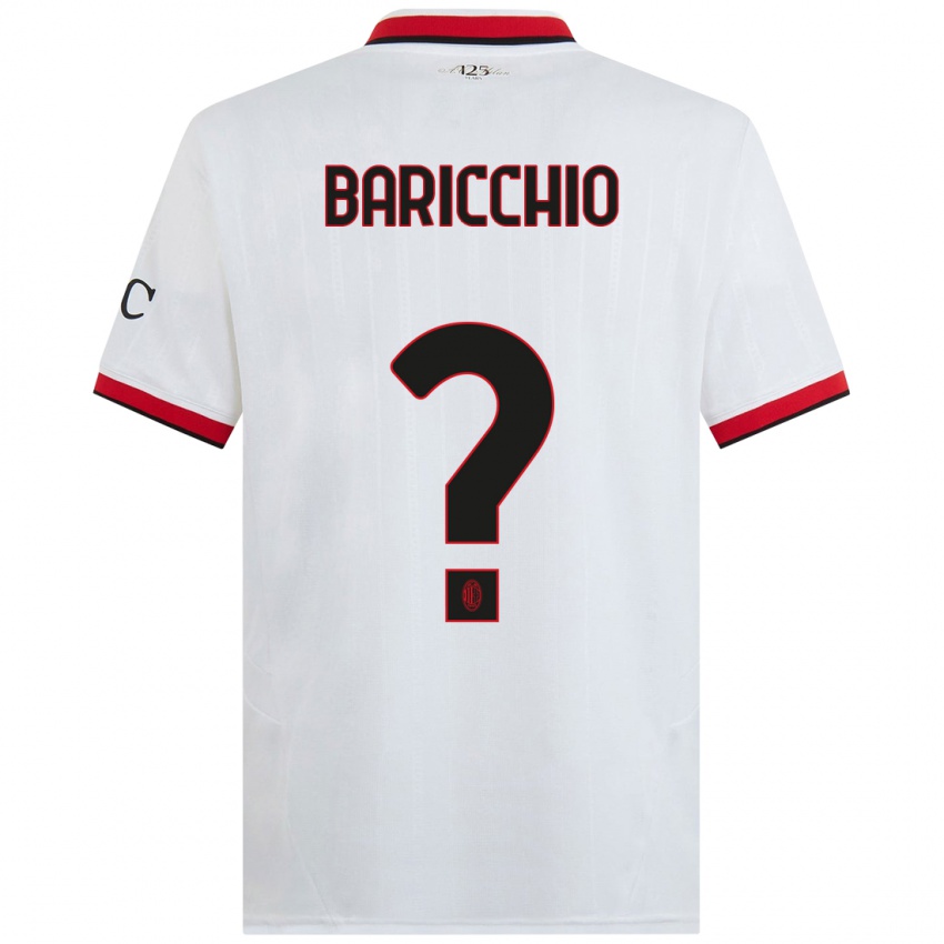 Niño Camiseta Luca Baricchio #0 Blanco Negro Rojo 2ª Equipación 2024/25 La Camisa Argentina