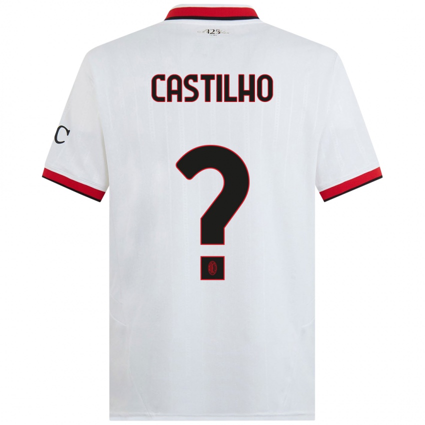 Niño Camiseta Estevan Amaral Castilho #0 Blanco Negro Rojo 2ª Equipación 2024/25 La Camisa Argentina