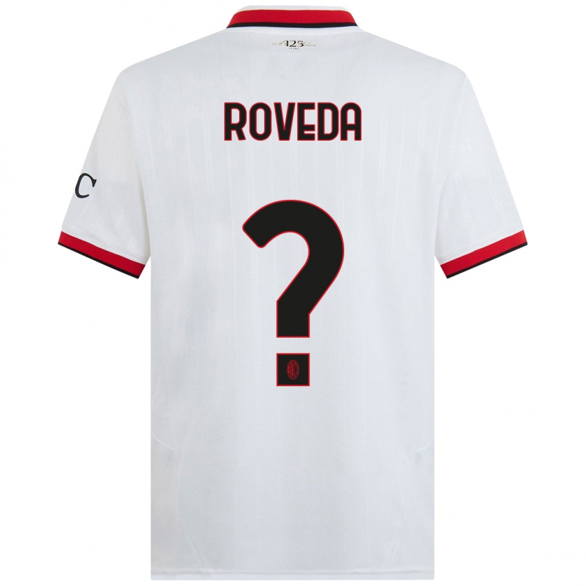 Niño Camiseta Samuele Roveda #0 Blanco Negro Rojo 2ª Equipación 2024/25 La Camisa Argentina