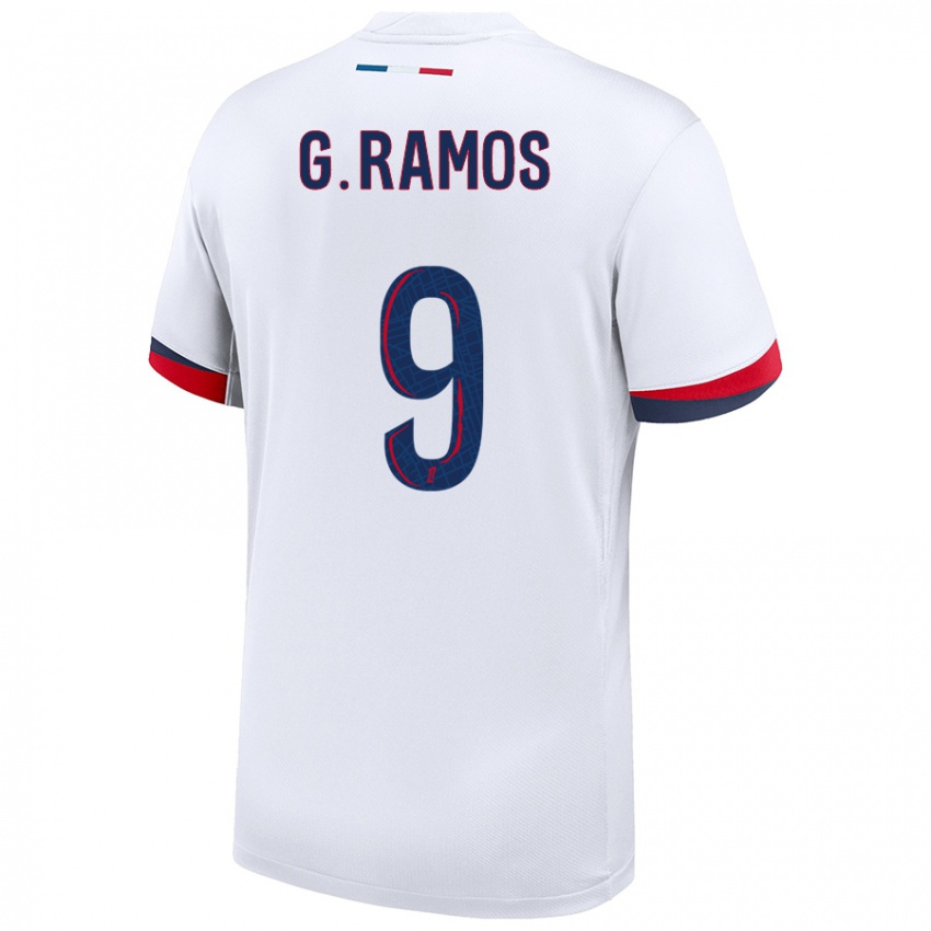 Niño Camiseta Gonçalo Ramos #9 Blanco Azul Rojo 2ª Equipación 2024/25 La Camisa Argentina