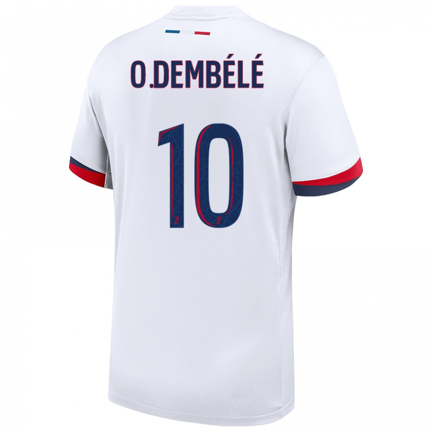 Niño Camiseta Ousmane Dembélé #10 Blanco Azul Rojo 2ª Equipación 2024/25 La Camisa Argentina