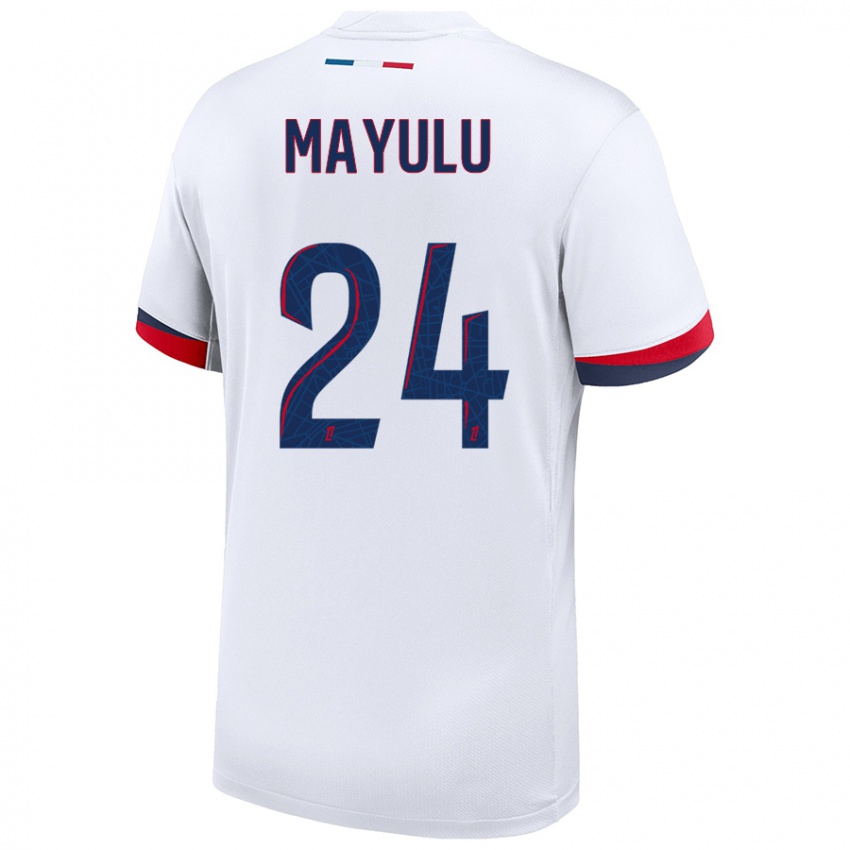 Niño Camiseta Senny Mayulu #24 Blanco Azul Rojo 2ª Equipación 2024/25 La Camisa Argentina