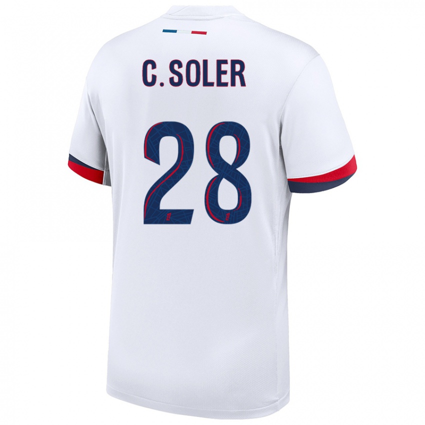 Niño Camiseta Carlos Soler #28 Blanco Azul Rojo 2ª Equipación 2024/25 La Camisa Argentina