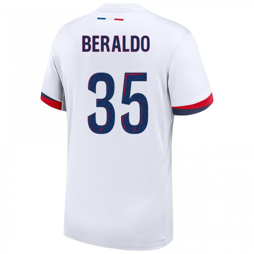 Niño Camiseta Lucas Beraldo #35 Blanco Azul Rojo 2ª Equipación 2024/25 La Camisa Argentina