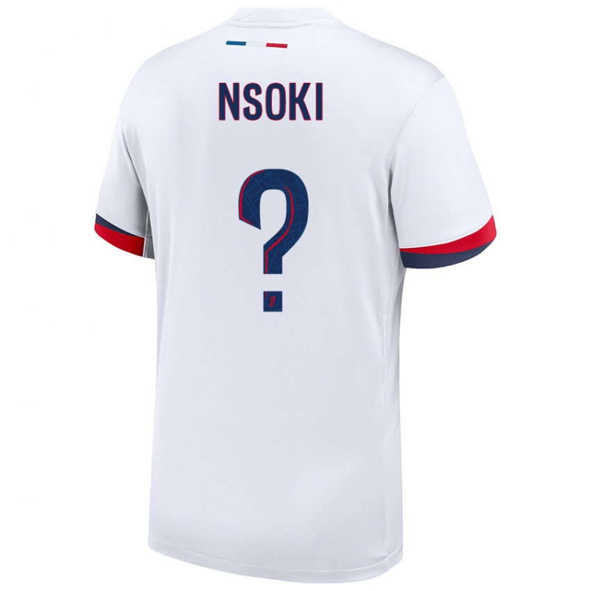 Niño Camiseta Noah Nsoki #0 Blanco Azul Rojo 2ª Equipación 2024/25 La Camisa Argentina